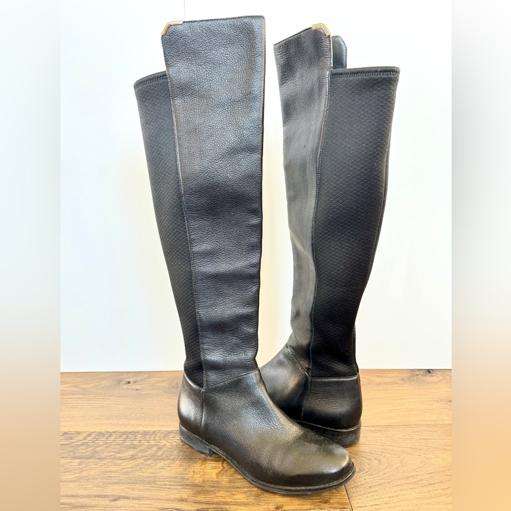 Cole Haan Womens Grand OS Dutchess Leather Over-The-Knee Boots 6.5‎ Black